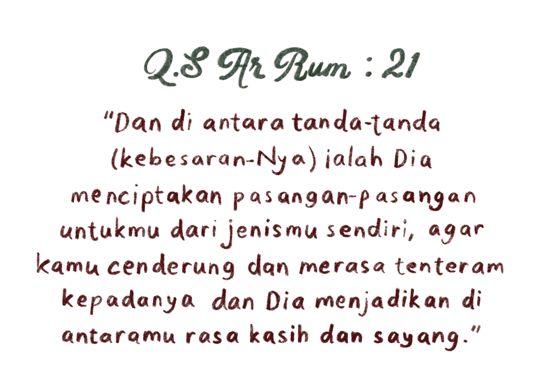 Ar-Rum verse 21 — And of His signs is that He created for you...